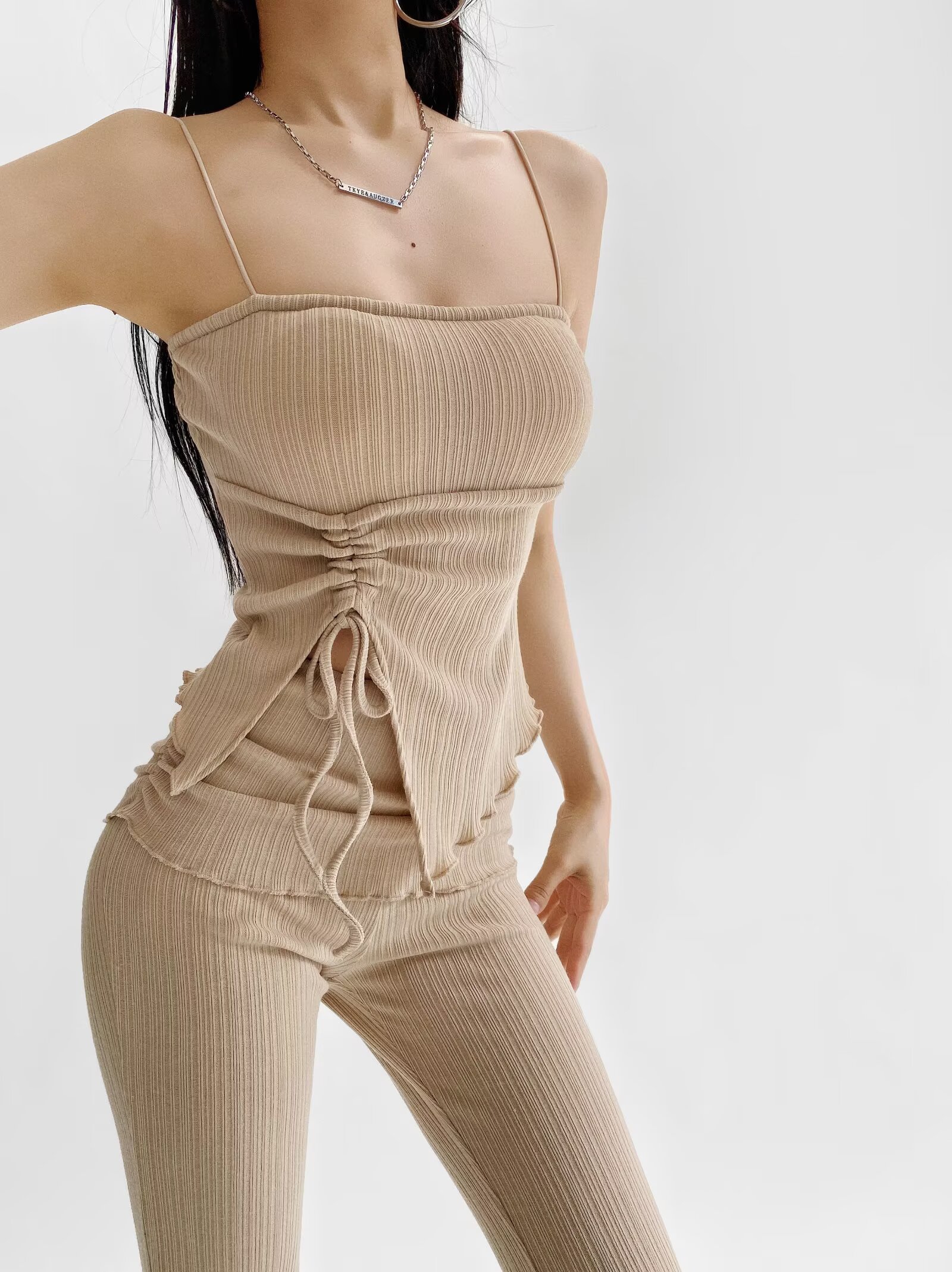 Padded Sexy Split Drawstring Pilates Yoga Tank Top Sports Bra for Women - Fitness and Activewear Essential Padded Sexy Split Drawstring Pilates Yoga Tank Top Sports Bra for Women - Fitness and Activewear Essential