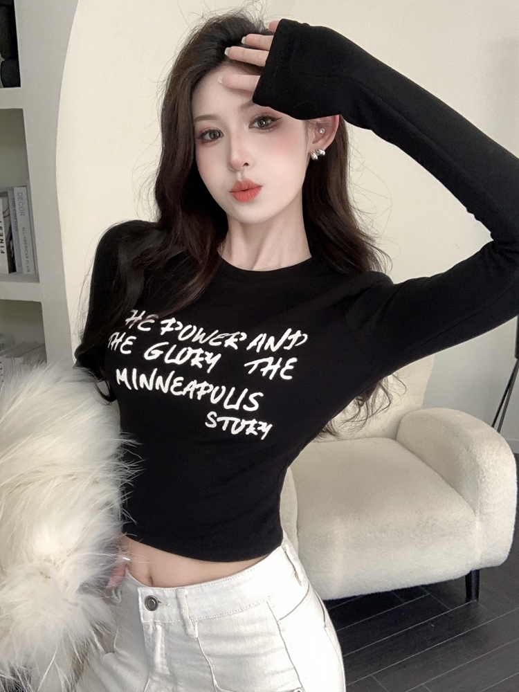 Padded Shoulder Short-Sleeved Fleece T-Shirt for Girls, Jazz Dance Top, Y2K Style, Trendy Streetwear, BM Girl Group Inspired