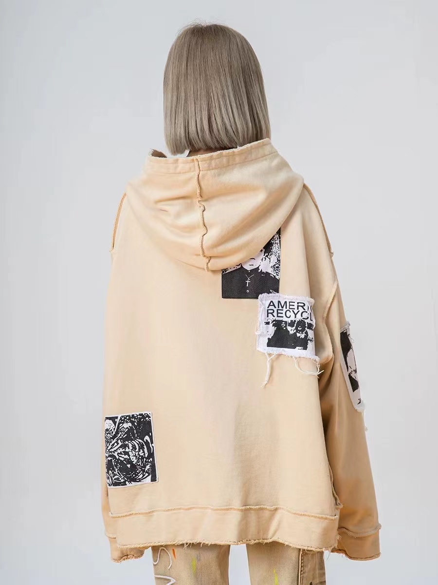 Patchwork Portrait Loose Hoodie for Men and Women - Trendy Autumn Winter Couple Cardigan Jacket, Stylish Unisex Fashion Outerwear Patchwork Portrait Loose Hoodie for Men and Women - Trendy Autumn Winter Couple Cardigan Jacket, Stylish Unisex Fashion Outerwear