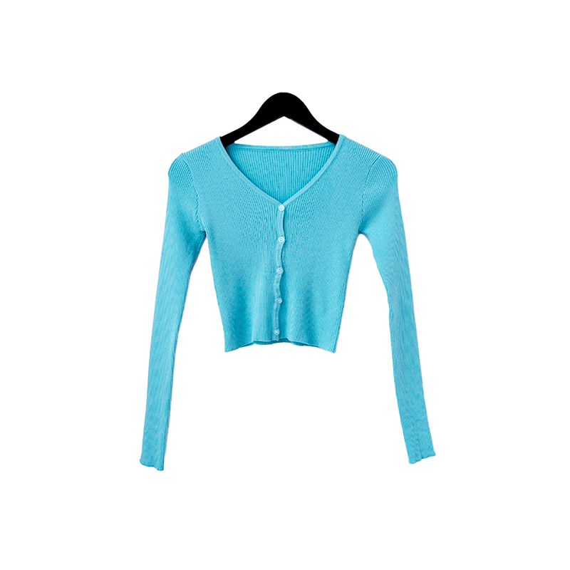 Petite Pink V-Neck Long Sleeve Knitted Cardigan for Women - Slim Fit, Single-Breasted, Stylish Korean Style