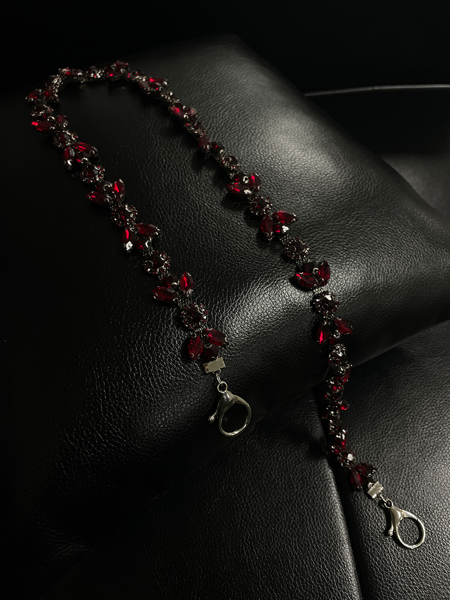 Pigeon Blood Gem Chain Trousers - Trendy Streetwear Pants with Unique Design, Fashion-Forward Style for 90s and Y2K Aesthetic