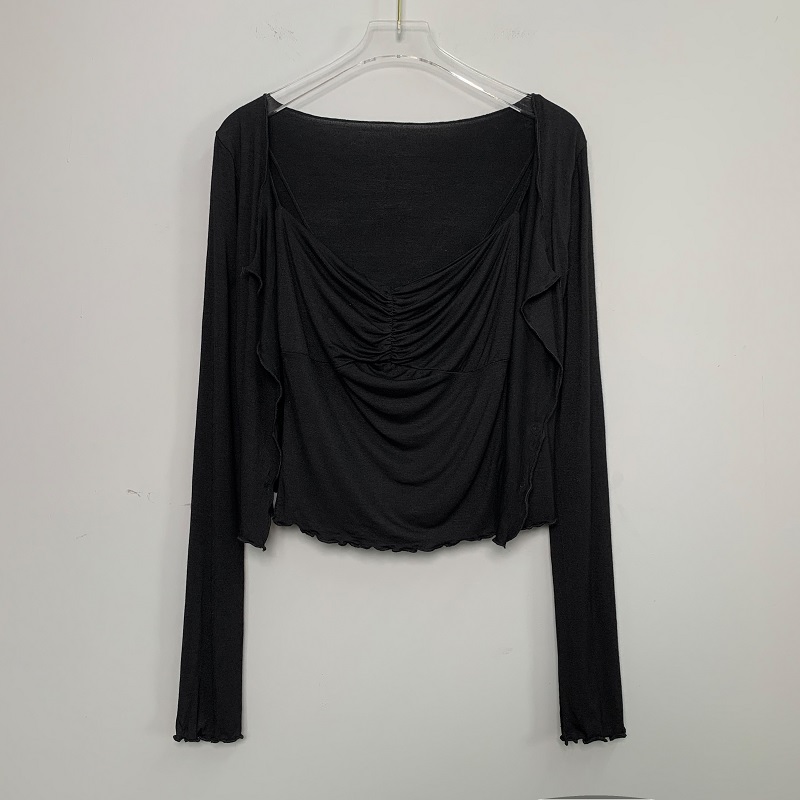 Pink Camisole Top and Long Sleeve Cardigan Two-Piece Set for Women - Korean Style Sexy Nightclub Fashion for Autumn Winter