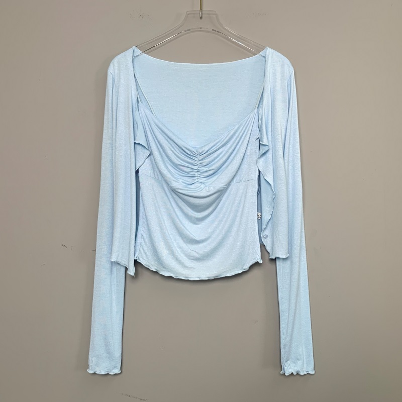 Pink Camisole Top and Long Sleeve Cardigan Two-Piece Set for Women - Korean Style Sexy Nightclub Fashion for Autumn Winter Pink Camisole Top and Long Sleeve Cardigan Two-Piece Set for Women - Korean Style Sexy Nightclub Fashion for Autumn Winter