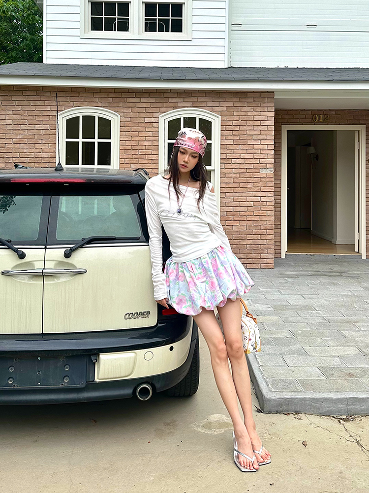 Pink Floral Puff Midi Skirt - High-End Hot Girl Design, Cake Skirt Style, Trendy Y2K Fashion, Perfect for Parties and Special Occasions Pink Floral Puff Midi Skirt - High-End Hot Girl Design, Cake Skirt Style, Trendy Y2K Fashion, Perfect for Parties and Special Occasions