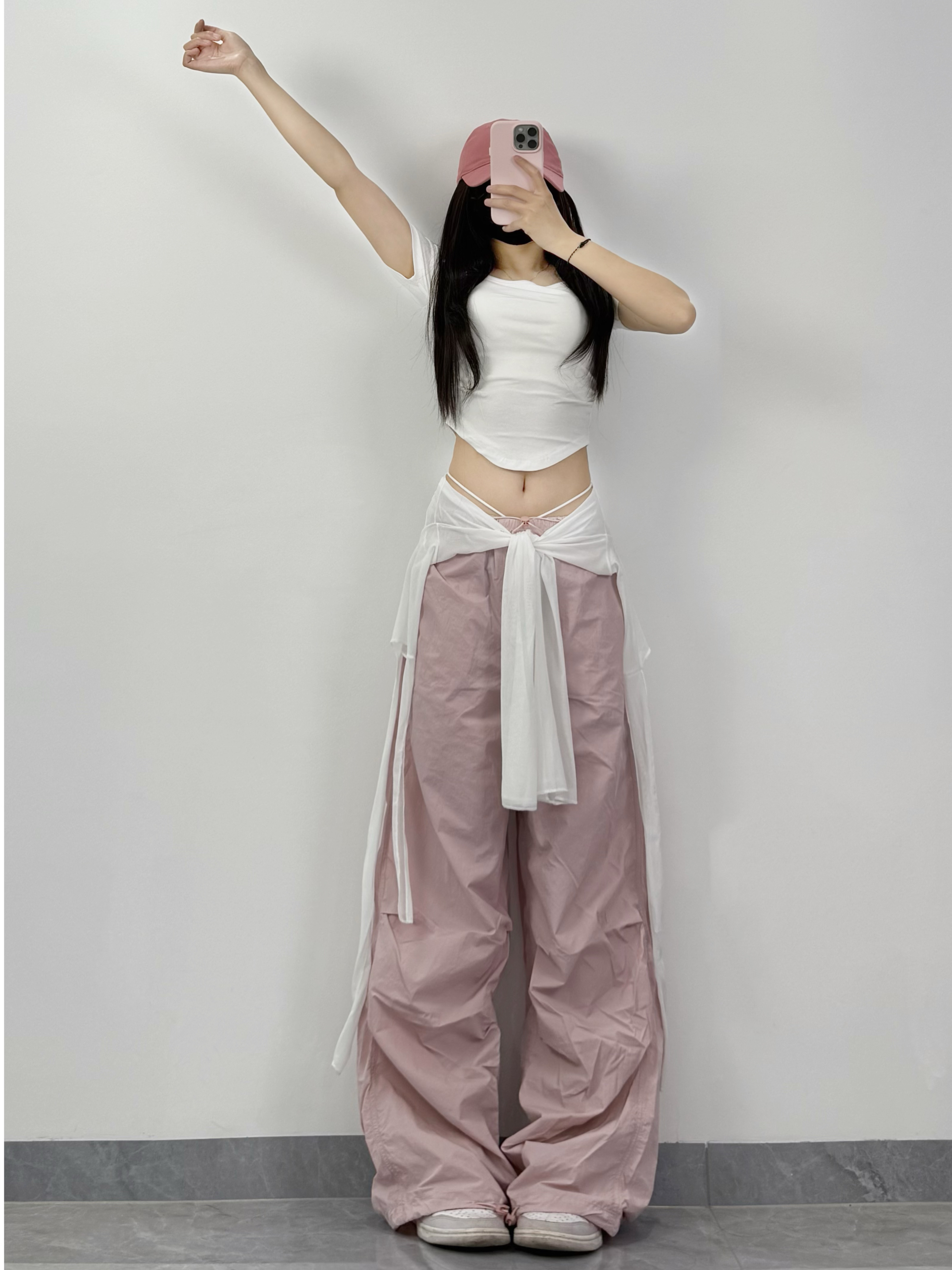 Pink Jazz Dance Pants for Women - Lightweight, Quick-Dry, Adjustable Waist, Casual Summer Sports Long Pants