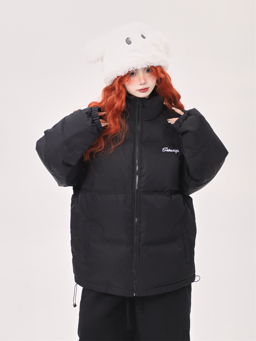 Pink Oversized Thick Bread Jacket for Petite Women - Trendy Korean Style Cotton Coat for Winter Fashion Pink Oversized Thick Bread Jacket for Petite Women - Trendy Korean Style Cotton Coat for Winter Fashion