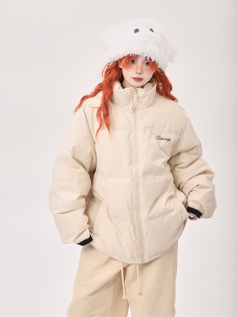 Pink Oversized Thick Bread Jacket for Petite Women - Trendy Korean Style Cotton Coat for Winter Fashion Pink Oversized Thick Bread Jacket for Petite Women - Trendy Korean Style Cotton Coat for Winter Fashion