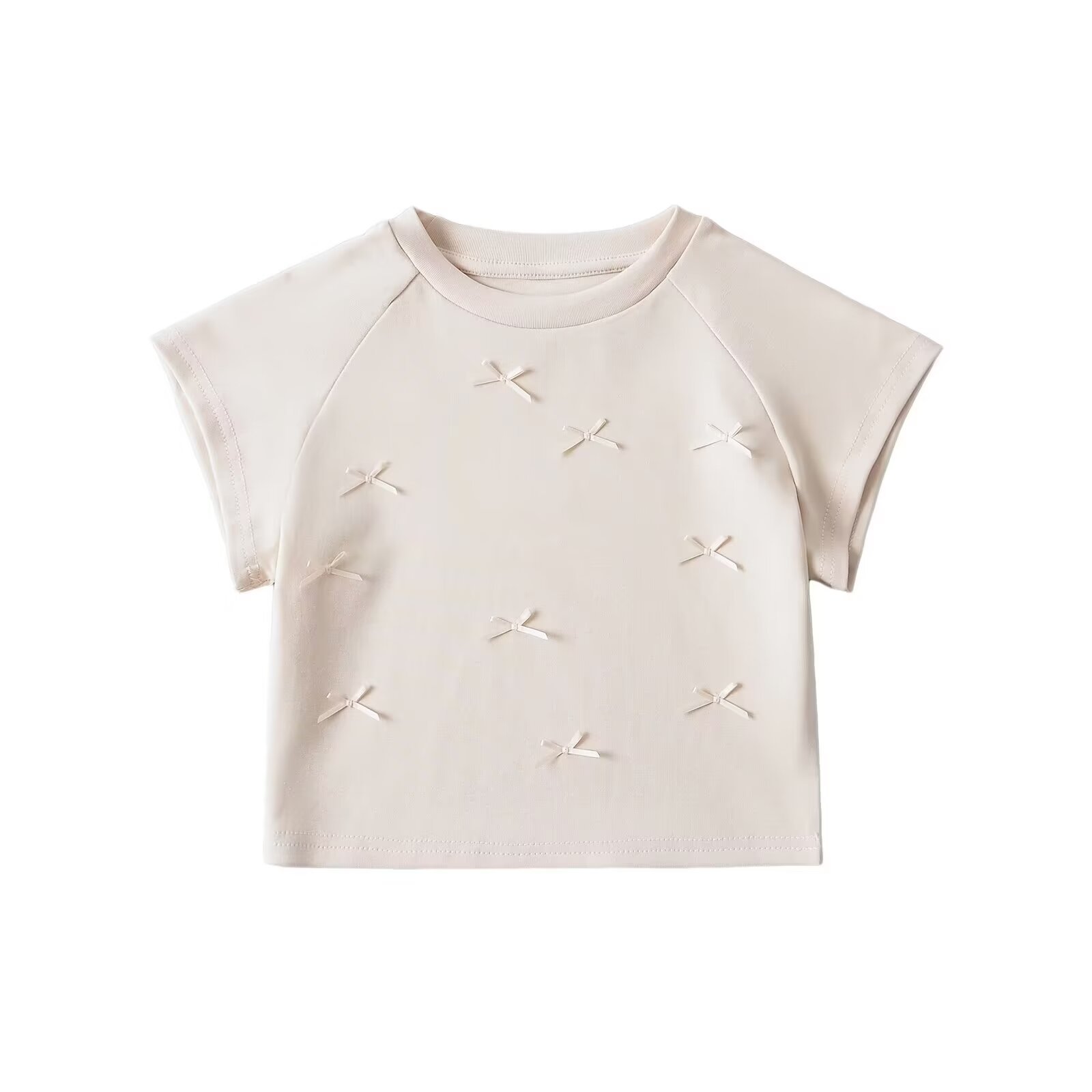 Pink Short Dance Top with Beige Layered Tie Casual Work Pants - Lightweight Quick-Dry Fashion Set for Y2K Style