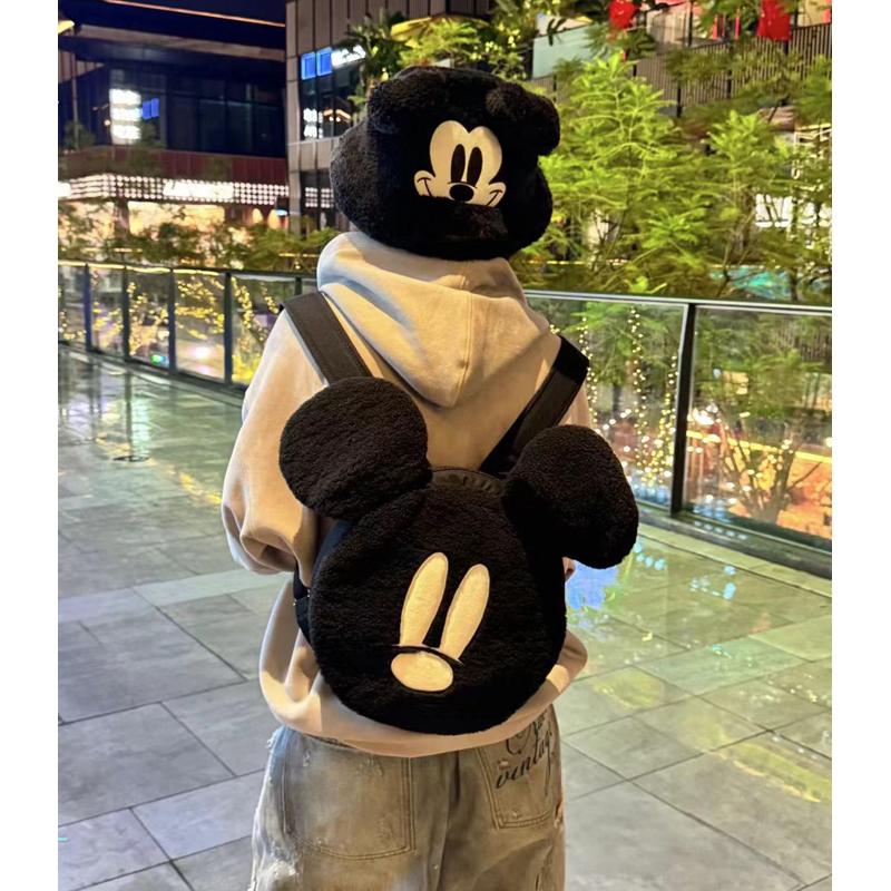 Plush Bear Cartoon Backpack for Students - Cute Versatile Commuter Bag for Autumn and Winter Fashion