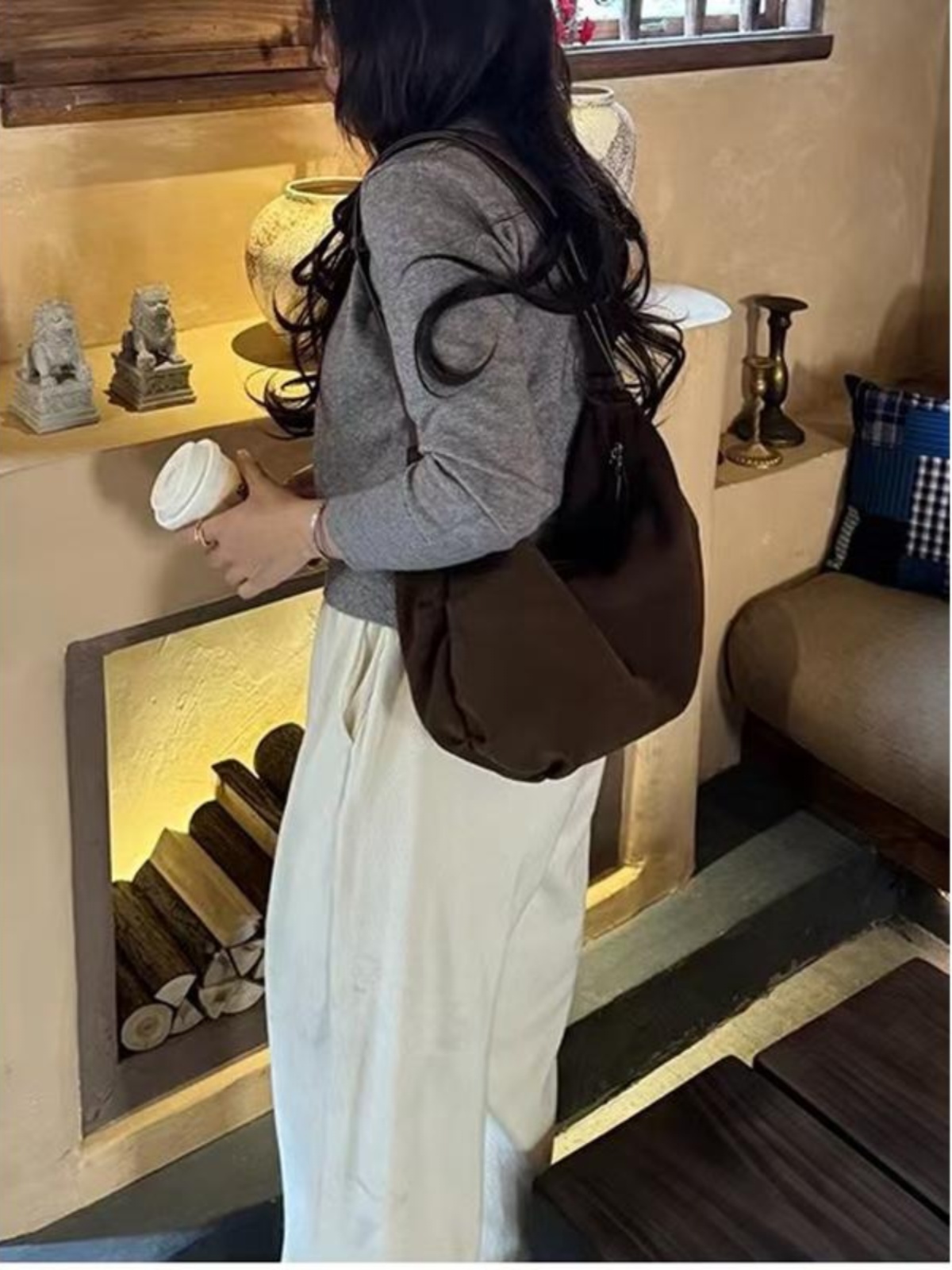 Plush Dumpling Bag for Autumn & Winter - Korean Niche Design, Matte Suede Retro Shoulder Crossbody Underarm Bag Trend Plush Dumpling Bag for Autumn & Winter - Korean Niche Design, Matte Suede Retro Shoulder Crossbody Underarm Bag Trend