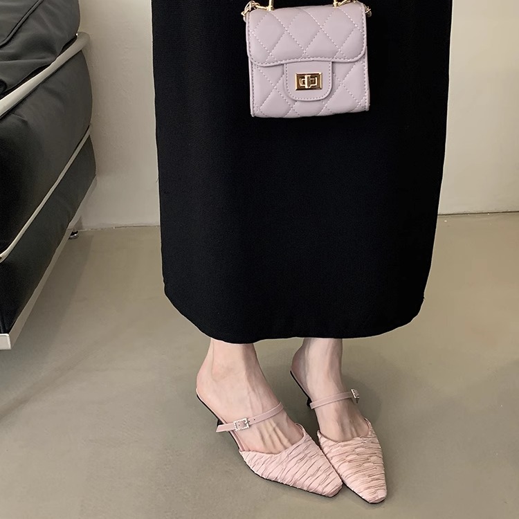 Pointed Toe Open-Toe Mules Flats for Women, 2025 Spring Summer Fashion, Elegant Temperament Style for Skirts and Dresses Pointed Toe Open-Toe Mules Flats for Women, 2025 Spring Summer Fashion, Elegant Temperament Style for Skirts and Dresses