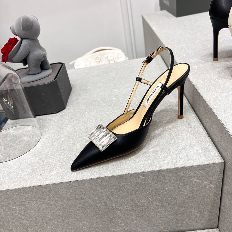 Pointed Toe Rhinestone One-Strap Open-Back High-Heeled Party Sandals for Women - Sweet Style, Perfect for Nights Out Pointed Toe Rhinestone One-Strap Open-Back High-Heeled Party Sandals for Women - Sweet Style, Perfect for Nights Out