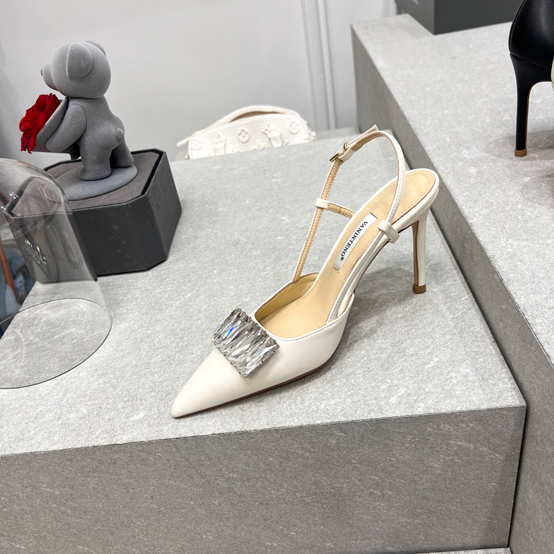 Pointed Toe Rhinestone One-Strap Open-Back High-Heeled Party Sandals for Women - Sweet Style, Perfect for Nights Out