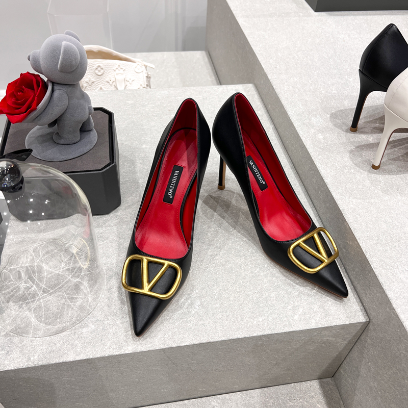 Pointed Toe Stiletto High Heels for Women - Sexy Black Party Shoes with 8CM Heel - Trendy Evening Footwear Pointed Toe Stiletto High Heels for Women - Sexy Black Party Shoes with 8CM Heel - Trendy Evening Footwear