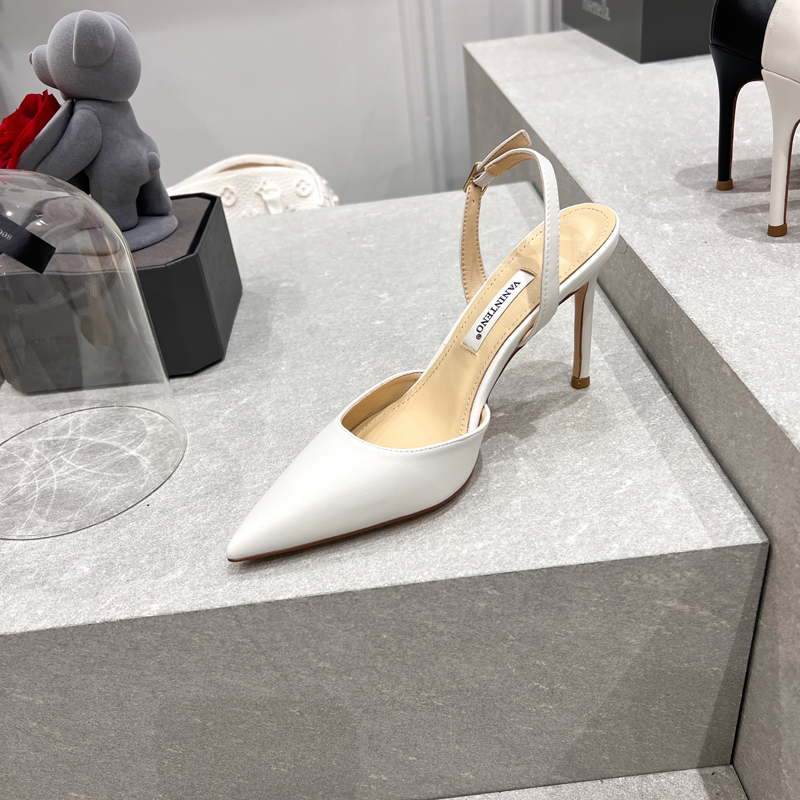 Pointed Toe Strap High Heel Sandals for Women - White, Chic Light Mature Style, Elegant Footwear