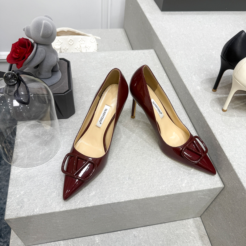 Pointed Toe Wine Red Patent Leather High Heel Single Shoes for Women - 2025 New Style, Sexy Look, Chic Fashion Footwear