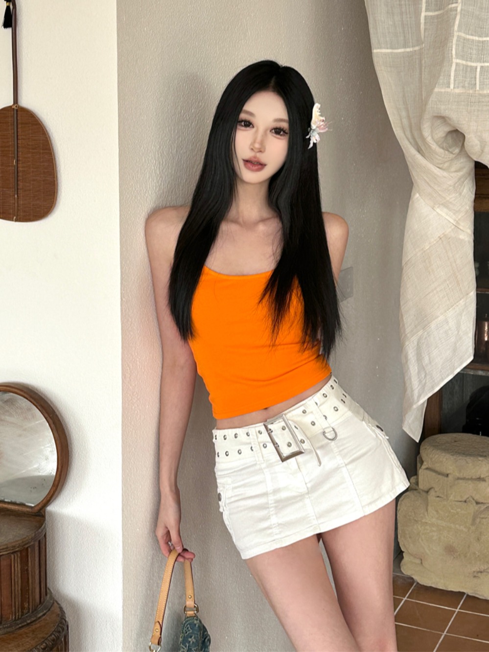 Polka Dot Star Spaghetti Strap Tank Top for Women - Slim Fit Summer Style, Beach Vacation Essential, No Padding Polka Dot Star Spaghetti Strap Tank Top for Women - Slim Fit Summer Style, Beach Vacation Essential, No Padding