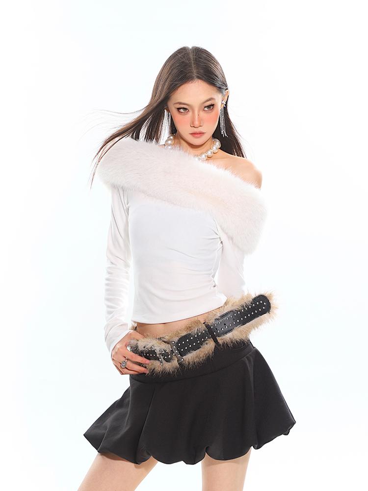 Puff Waist A-Line Skirt for Women - 2025 Spring Floral Bud Design, Slim Fit, Trendy Niche Style, Perfect for Hot Girl Looks Puff Waist A-Line Skirt for Women - 2025 Spring Floral Bud Design, Slim Fit, Trendy Niche Style, Perfect for Hot Girl Looks