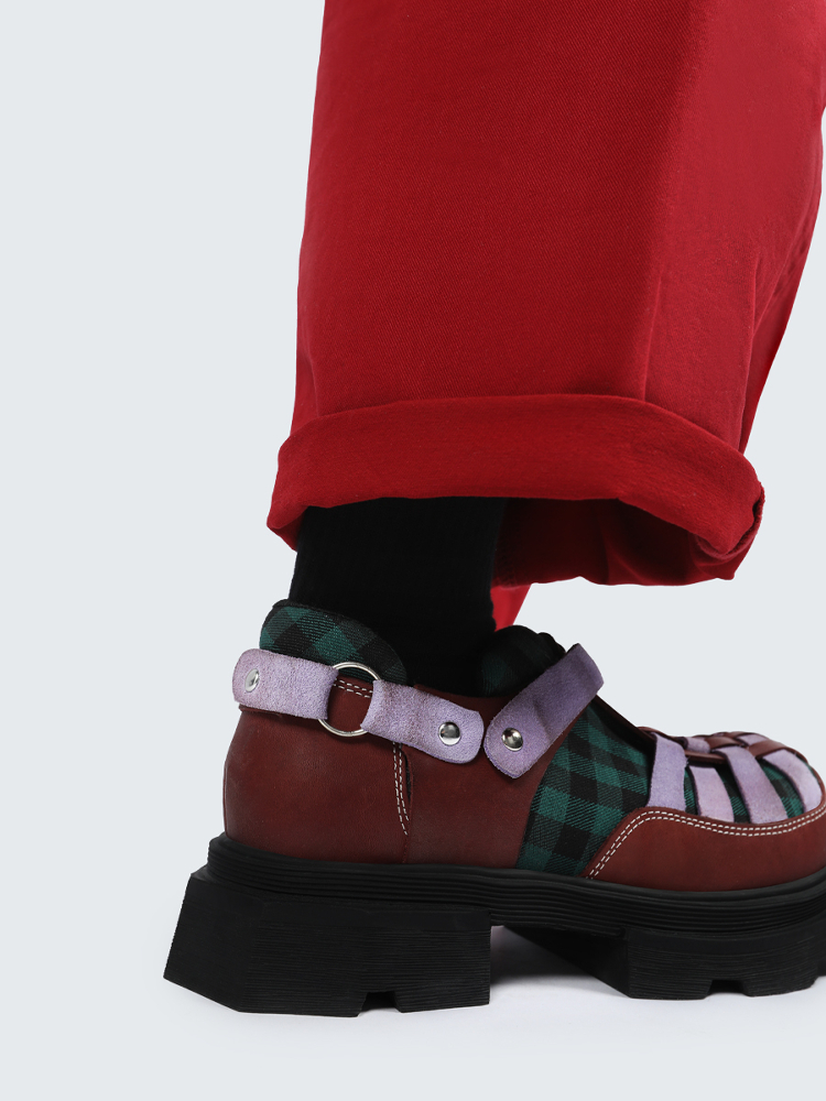 Punk-Inspired Women's Leather Derby Shoes, 2025 Summer Dark Slim-Fit Design with Thick Soles, Perfect for Y2K and Street Style Punk-Inspired Women's Leather Derby Shoes, 2025 Summer Dark Slim-Fit Design with Thick Soles, Perfect for Y2K and Street Style