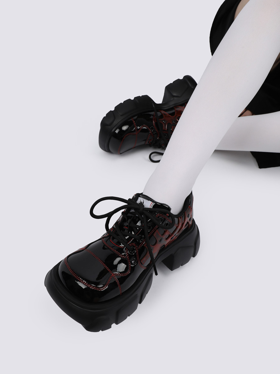 Punk Thick-Soled Dad Shoes for Women, Height-Increasing Leather Casual Sneakers, 2025 Spring/Summer Trendy Footwear Punk Thick-Soled Dad Shoes for Women, Height-Increasing Leather Casual Sneakers, 2025 Spring/Summer Trendy Footwear