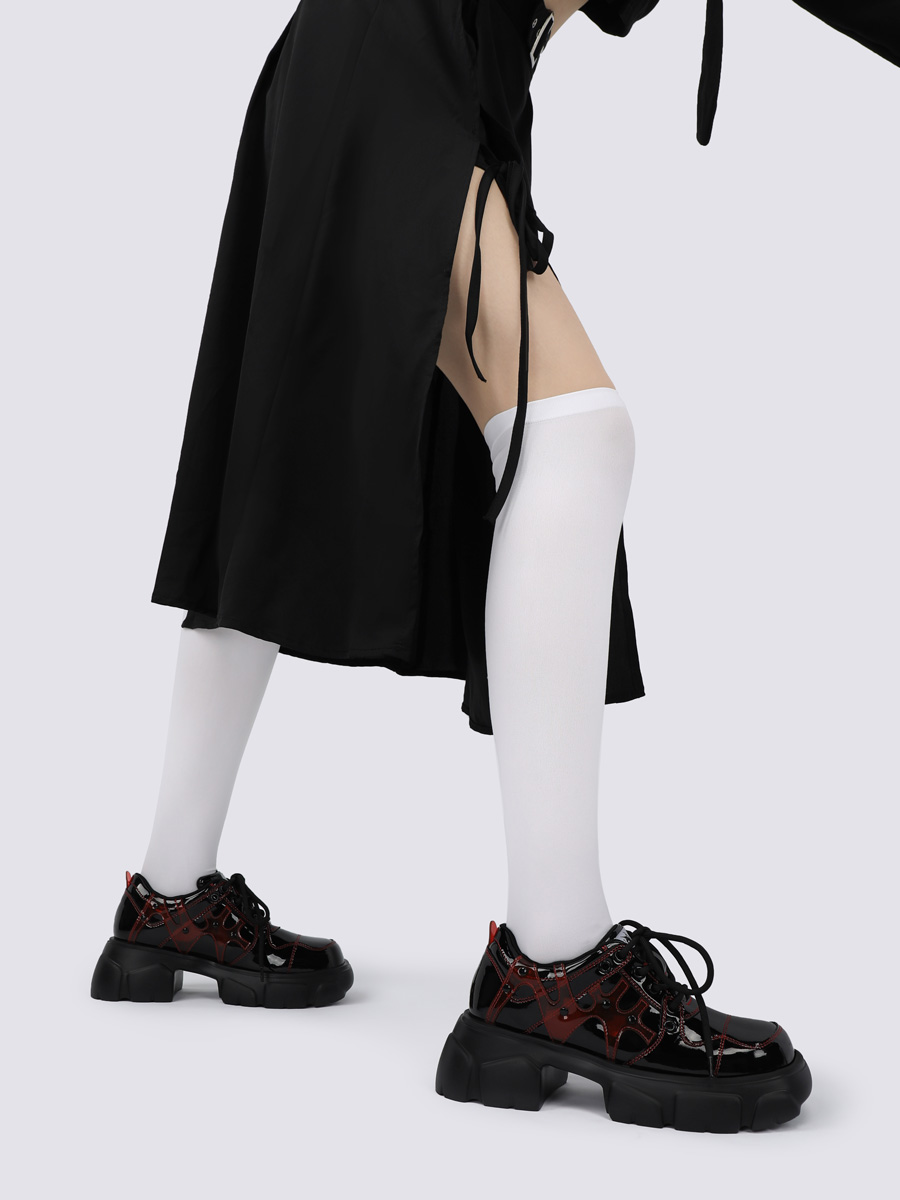 Punk Thick-Soled Dad Shoes for Women, Height-Increasing Leather Casual Sneakers, 2025 Spring/Summer Trendy Footwear