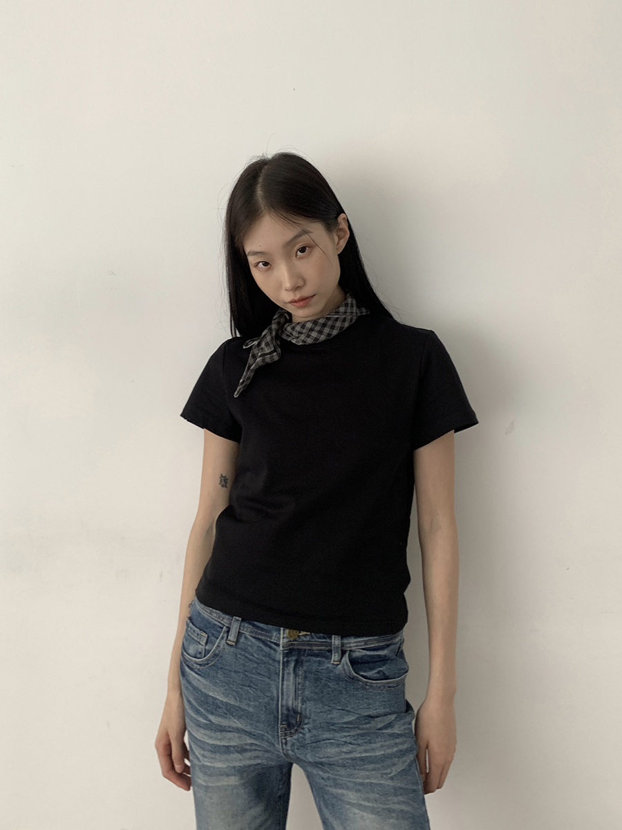 Pure Cotton Fitted Shoulder Short Sleeve T-Shirt for Men and Women, Round Neck, Casual Summer Essential, Versatile Basic Top