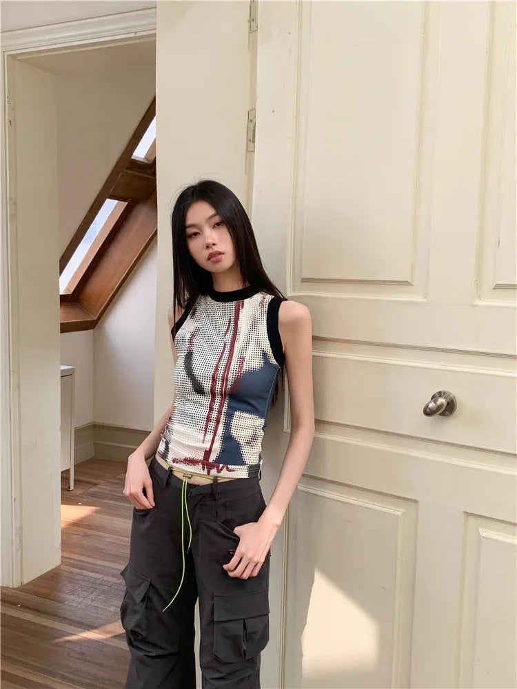 Quick Outfits, Modest Fashion Outfits Ideas Abstract Printed Tank Top Quick Outfits, Modest Fashion Outfits Ideas Abstract Printed Tank Top