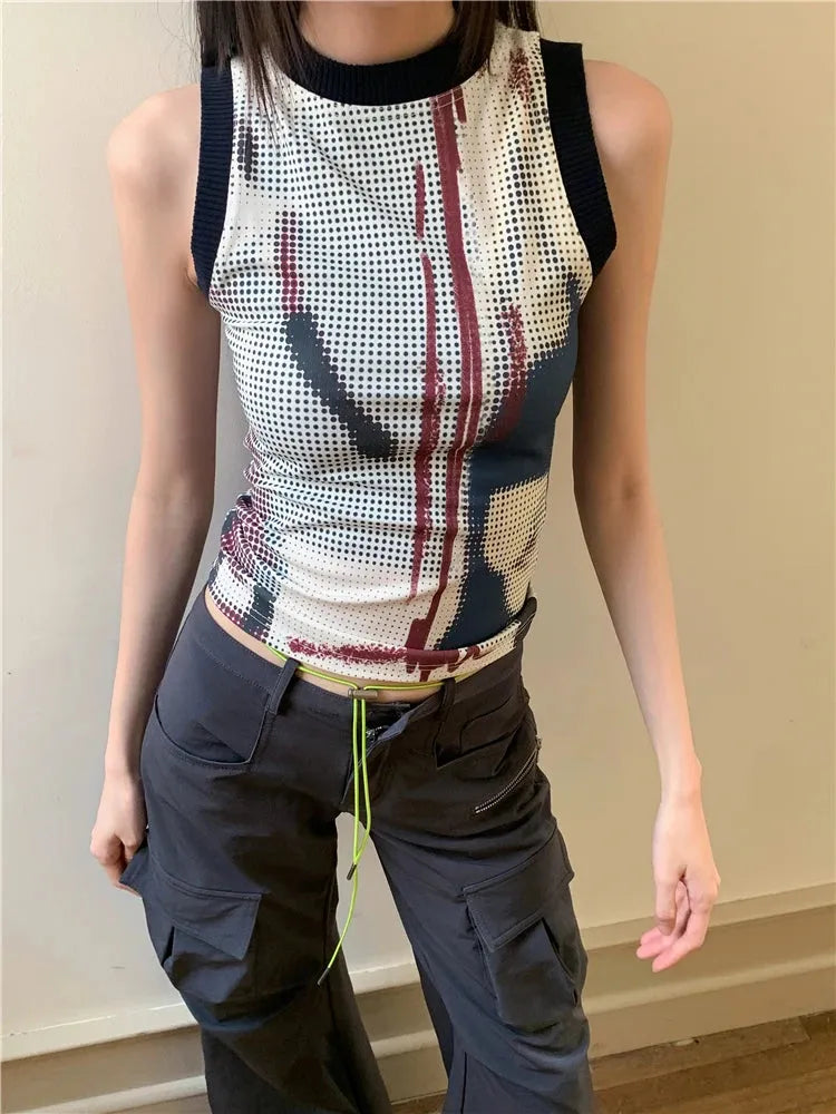 Quick Outfits, Modest Fashion Outfits Ideas Abstract Printed Tank Top Quick Outfits, Modest Fashion Outfits Ideas Abstract Printed Tank Top