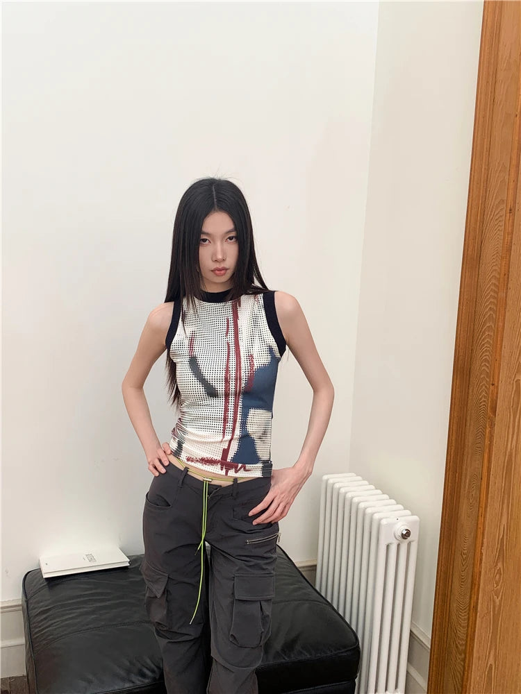 Quick Outfits, Modest Fashion Outfits Ideas Abstract Printed Tank Top Quick Outfits, Modest Fashion Outfits Ideas Abstract Printed Tank Top