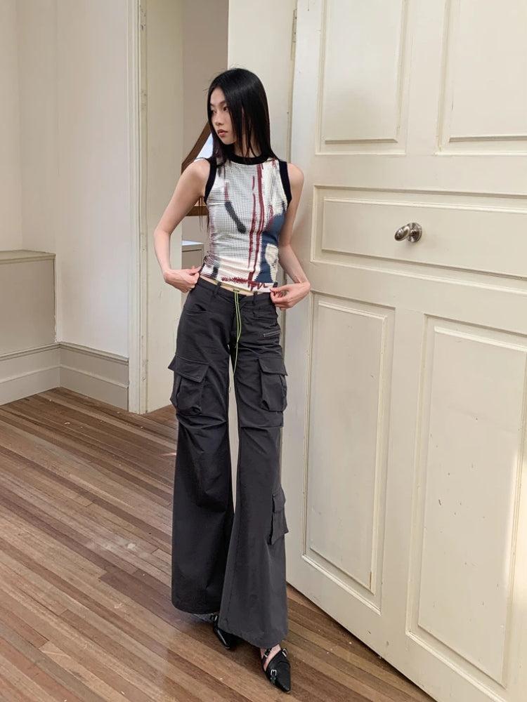 Quick Outfits, Modest Fashion Outfits Ideas Abstract Printed Tank Top Quick Outfits, Modest Fashion Outfits Ideas Abstract Printed Tank Top