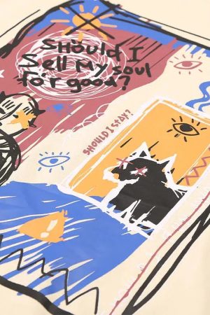 Quick Outfits, Modest Fashion Outfits Ideas Abstract Sketch Graphic Tee