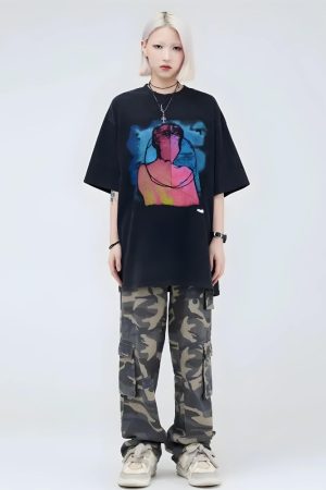 Quick Outfits, Modest Fashion Outfits Ideas Abstract Tee
