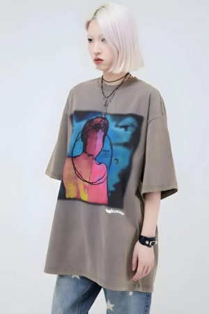 Quick Outfits, Modest Fashion Outfits Ideas Abstract Tee