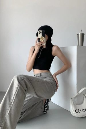 Quick Outfits, Modest Fashion Outfits Ideas Acubi Straight Leg Gray Jeans