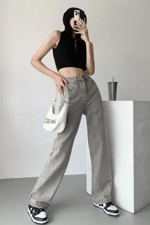 Quick Outfits, Modest Fashion Outfits Ideas Acubi Straight Leg Gray Jeans
