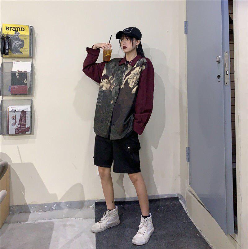 Quick Outfits, Modest Fashion Outfits Ideas Angel Print Long Sleeve Shirt Quick Outfits, Modest Fashion Outfits Ideas Angel Print Long Sleeve Shirt