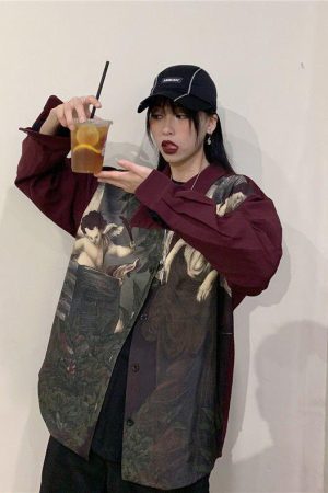 Quick Outfits, Modest Fashion Outfits Ideas Angel Print Long Sleeve Shirt