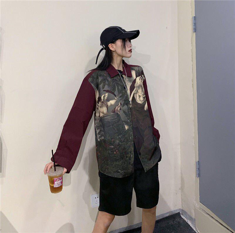 Quick Outfits, Modest Fashion Outfits Ideas Angel Print Long Sleeve Shirt Quick Outfits, Modest Fashion Outfits Ideas Angel Print Long Sleeve Shirt