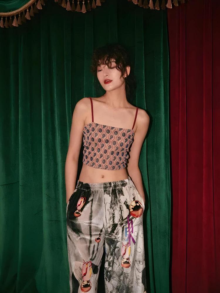 Quick Outfits, Modest Fashion Outfits Ideas Animal Pattern Sheer Back Crop Top Quick Outfits, Modest Fashion Outfits Ideas Animal Pattern Sheer Back Crop Top