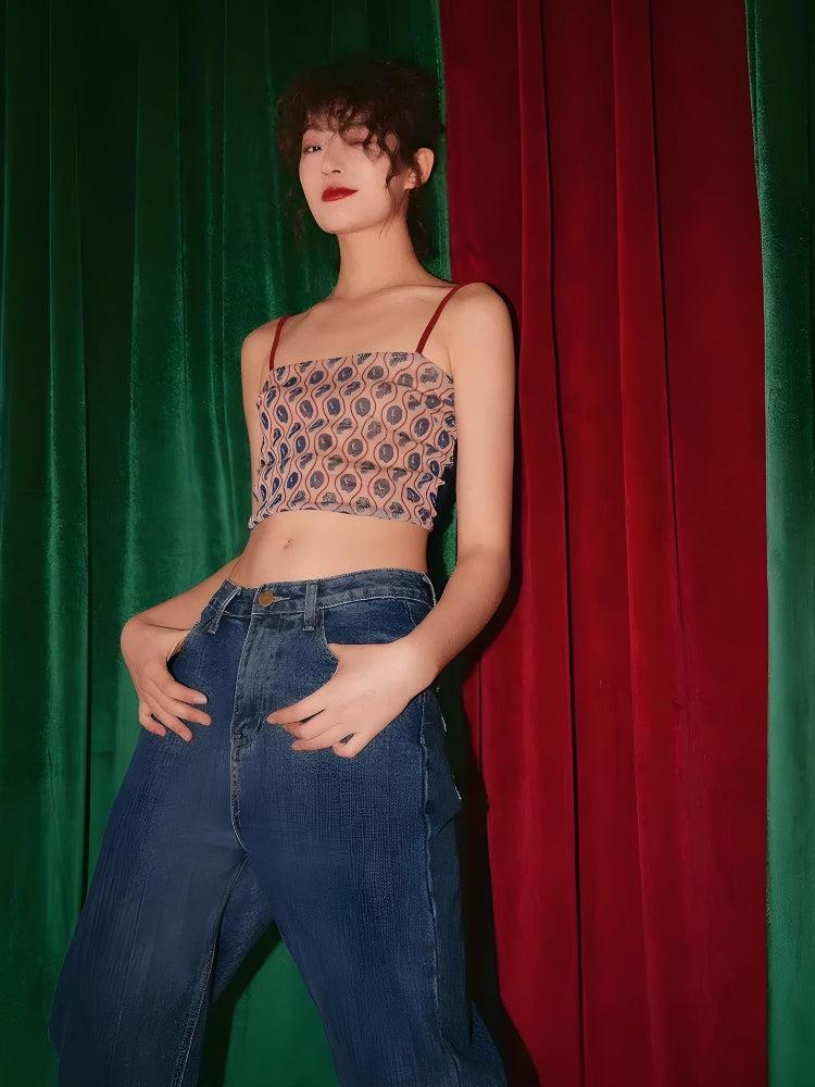 Quick Outfits, Modest Fashion Outfits Ideas Animal Pattern Sheer Back Crop Top Quick Outfits, Modest Fashion Outfits Ideas Animal Pattern Sheer Back Crop Top