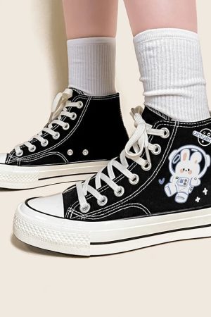Quick Outfits, Modest Fashion Outfits Ideas Astronaut Rabbit Lace Up Canvas Shoes