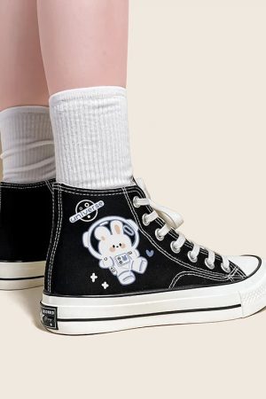 Quick Outfits, Modest Fashion Outfits Ideas Astronaut Rabbit Lace Up Canvas Shoes