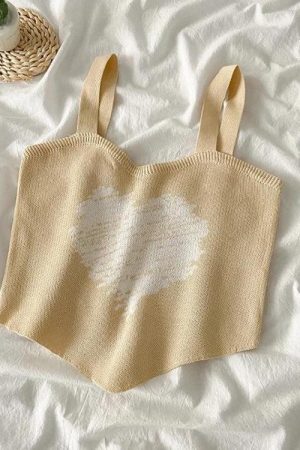 Quick Outfits, Modest Fashion Outfits Ideas Asymmetric Heart Knitted Crop Top