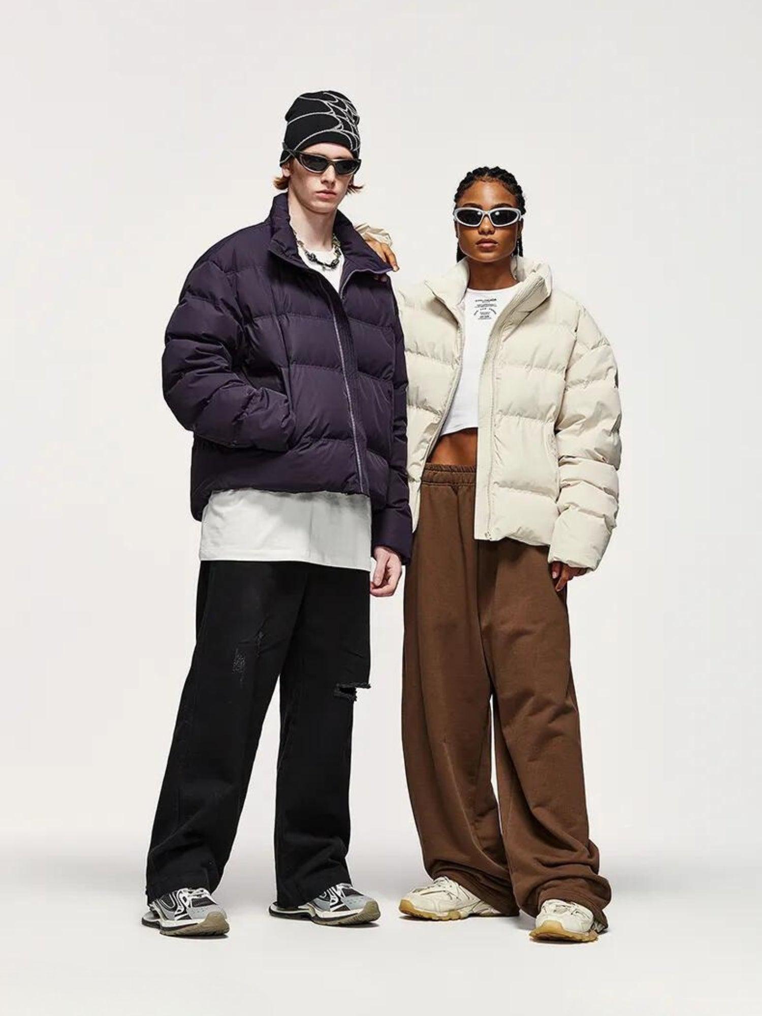 Quick Outfits, Modest Fashion Outfits Ideas Asymmetric Hem Zip-Up Puffer Jacket Quick Outfits, Modest Fashion Outfits Ideas Asymmetric Hem Zip-Up Puffer Jacket