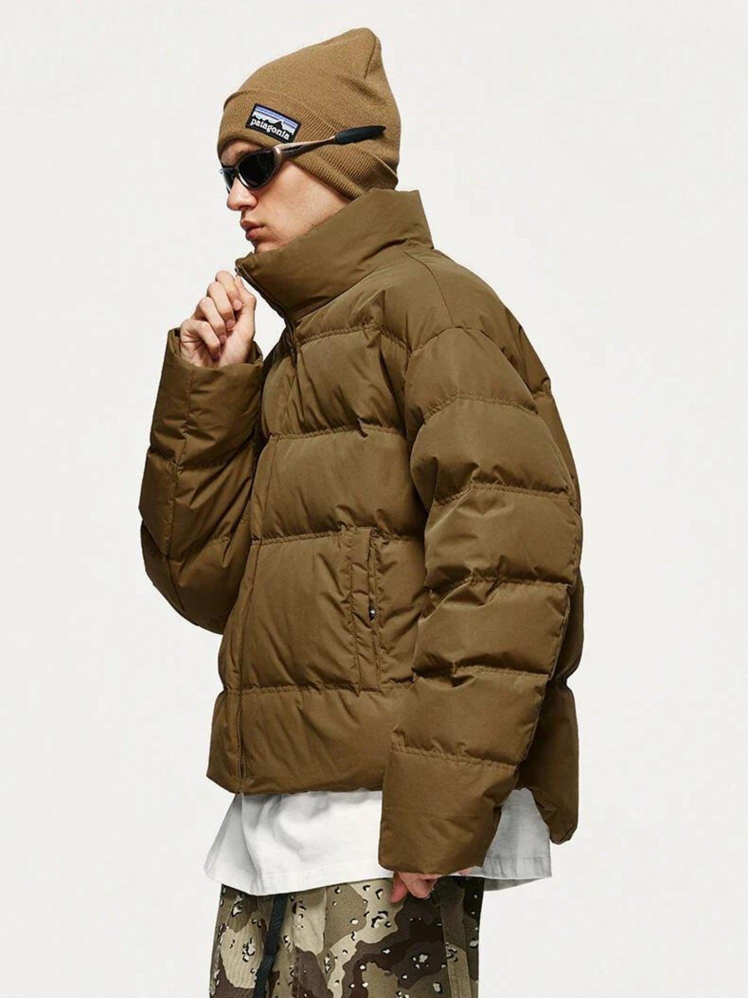 Quick Outfits, Modest Fashion Outfits Ideas Asymmetric Hem Zip-Up Puffer Jacket Quick Outfits, Modest Fashion Outfits Ideas Asymmetric Hem Zip-Up Puffer Jacket