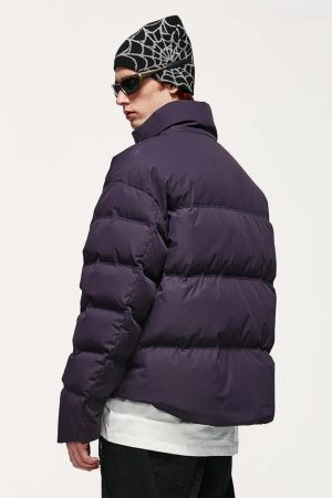 Quick Outfits, Modest Fashion Outfits Ideas Asymmetric Hem Zip-Up Puffer Jacket