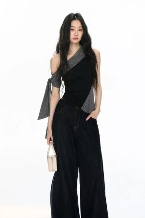 Quick Outfits, Modest Fashion Outfits Ideas Asymmetric One Shoulder Top