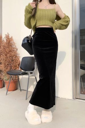 Quick Outfits, Modest Fashion Outfits Ideas Back Slit Maxi Pencil Skirt