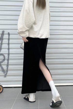 Quick Outfits, Modest Fashion Outfits Ideas Back Slit Maxi Pencil Skirt