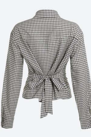 Quick Outfits, Modest Fashion Outfits Ideas Back Tie Plaid Shirt